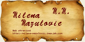 Milena Mazulović vizit kartica